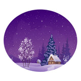 Max 48'' Round Table Cover Tablecloth Oil-Proof & Waterproof Snow Scenery