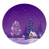 Max 48'' Round Table Cover Tablecloth Oil-Proof & Waterproof Snow Scenery
