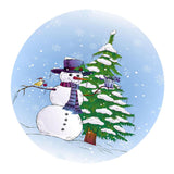 Max Round Christmas Table Cover Cloth for 120cm Kitchen Tables Snowman