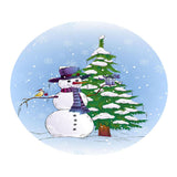 Max Round Christmas Table Cover Cloth for 120cm Kitchen Tables Snowman