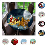 Max Decorative Round Tablecloth Cover for 47inch Christmas Dining Table Gloves