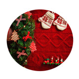 Max Decorative Round Tablecloth Cover for 47inch Christmas Dining Table Gloves