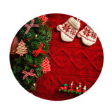 Max Decorative Round Tablecloth Cover for 47inch Christmas Dining Table Gloves