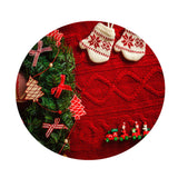 Max Decorative Round Tablecloth Cover for 47inch Christmas Dining Table Gloves