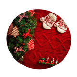 Max Decorative Round Tablecloth Cover for 47inch Christmas Dining Table Gloves