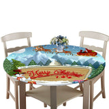 Max Christmas Tablecloth Table Cover for 47" Round Dining Tables Waterproof C