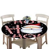 Max Decorative Round Tablecloth Cover for 47inch Christmas Dining Table Santa