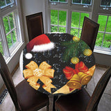 Max Round Christmas Table Cover Cloth for Kitchen 120cm Tables Decor Accessory