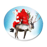 Max Maxb Waterproof Table Cover Christmas Home Decoration 47" Tablecloth Santa & Elk