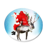 Max Maxb Waterproof Table Cover Christmas Home Decoration 47" Tablecloth Santa & Elk