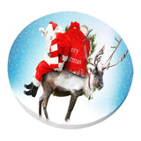 Max Maxb Waterproof Table Cover Christmas Home Decoration 47" Tablecloth Santa & Elk
