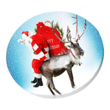Max Maxb Waterproof Table Cover Christmas Home Decoration 47" Tablecloth Santa & Elk