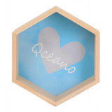 Max Maxb Hexagonal Wall Shelf Kids Room Decorative Display Rack Blue Heart(S)
