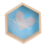 Max Maxb Hexagonal Wall Shelf Kids Room Decorative Display Rack Blue Heart(S)