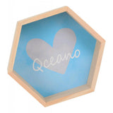 Max Maxb Hexagonal Wall Shelf Kids Room Decorative Display Rack Blue Heart(S)