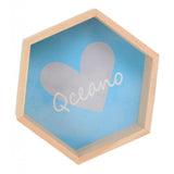 Max Maxb Hexagonal Wall Shelf Kids Room Decorative Display Rack Blue Heart(S)