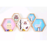 Max Maxb Hexagonal Wall Shelf Kids Room Decorative Display Rack Blue Heart(S)