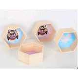 Max Maxb Hexagonal Wall Shelf Kids Room Decorative Display Rack Blue Heart(S)