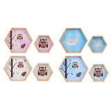 Max Maxb Hexagonal Wall Shelf Kids Room Decorative Display Rack Blue Heart(S)