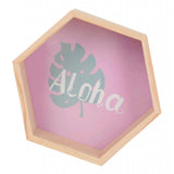 Max Maxb Hexagonal Wall Shelf Kids Room Decorative Display Rack Pink Leaf(S)