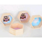 Max Maxb Hexagonal Wall Shelf Kids Room Decorative Display Rack Pink Leaf(S)