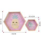 Max Maxb Hexagonal Wall Shelf Kids Room Decorative Display Rack Pink Leaf(S)