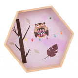 Max Maxb Hexagonal Wall Shelf Kids Room Decorative Display Rack Pink Owl(L)