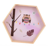 Max Maxb Hexagonal Wall Shelf Kids Room Decorative Display Rack Pink Owl(L)
