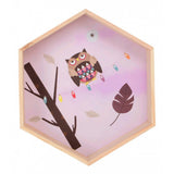 Max Maxb Hexagonal Wall Shelf Kids Room Decorative Display Rack Pink Owl(L)