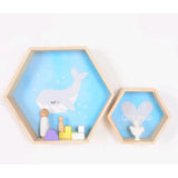Max Maxb Hexagonal Wall Shelf Kids Room Decorative Display Rack Pink Owl(L)