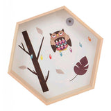 Max Hexagonal Wall Shelf Kids Room Decorative Display Rack White Owl(L)
