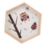 Max Hexagonal Wall Shelf Kids Room Decorative Display Rack White Owl(L)