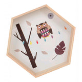 Max Hexagonal Wall Shelf Kids Room Decorative Display Rack White Owl(L)