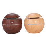 130ml Wood Grain USB Air Mist Humidifier for Home Office Car Light Brown