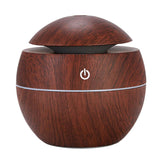 130ml Wood Grain USB Air Mist Humidifier for Home Office Car Dark Brown