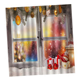 Max Christmas 3D Curtains Digital Printed Window Drapes for Bedroom 2 Panels C
