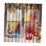 Max Christmas 3D Curtains Digital Printed Window Drapes for Bedroom 2 Panels C