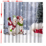 Max Christmas 3D Curtains Digital Printed Window Drapes for Bedroom 2 Panels D