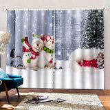 Max Christmas 3D Curtains Digital Printed Window Drapes for Bedroom 2 Panels D