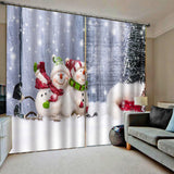 Max Christmas 3D Curtains Digital Printed Window Drapes for Bedroom 2 Panels D