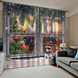 Max Christmas Living Room Bedroom Window Drapes 2 Panel Set 104x84inch A