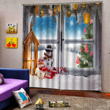 Max Christmas Living Room Bedroom Window Drapes 2 Panel Set 104x84inch B