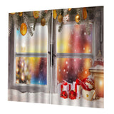 Max Christmas Living Room Bedroom Window Drapes 2 Panel Set 104x84inch D