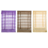 Max Tie-Up Shade Lace Voile Curtain Cafe Net Curtains for Kitchen Yellow_S
