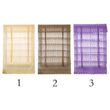 Max Tie-Up Shade Lace Voile Curtain Cafe Net Curtains for Kitchen Yellow_S