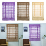 Max Tie-Up Shade Lace Voile Curtain Cafe Net Curtains for Kitchen Yellow_S