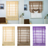 Max Tie-Up Shade Lace Voile Curtain Cafe Net Curtains for Kitchen Yellow_S