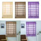 Max Tie-Up Shade Lace Voile Curtain Cafe Net Curtains for Kitchen Yellow_S