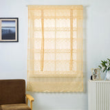 Max Tie-Up Shade Lace Voile Curtain Cafe Net Curtains for Kitchen Yellow_S