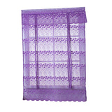 Max Tie-Up Shade Lace Voile Curtain Cafe Net Curtains for Kitchen Purple_S